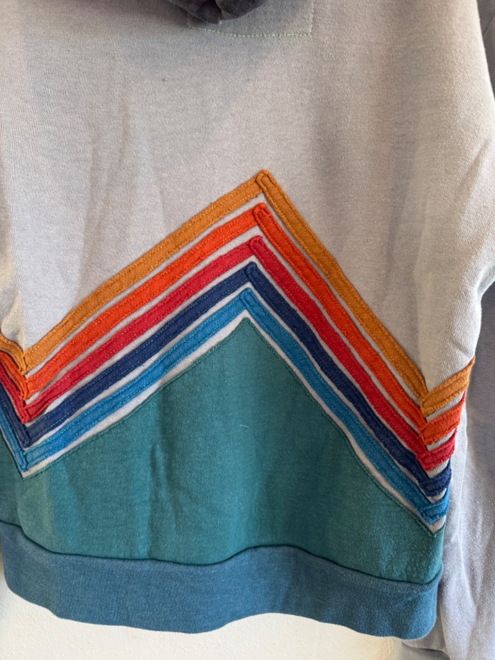 Aviator Nation Vintage Chevron Zip Hoodie Gray Medium - Picture 4 of 6